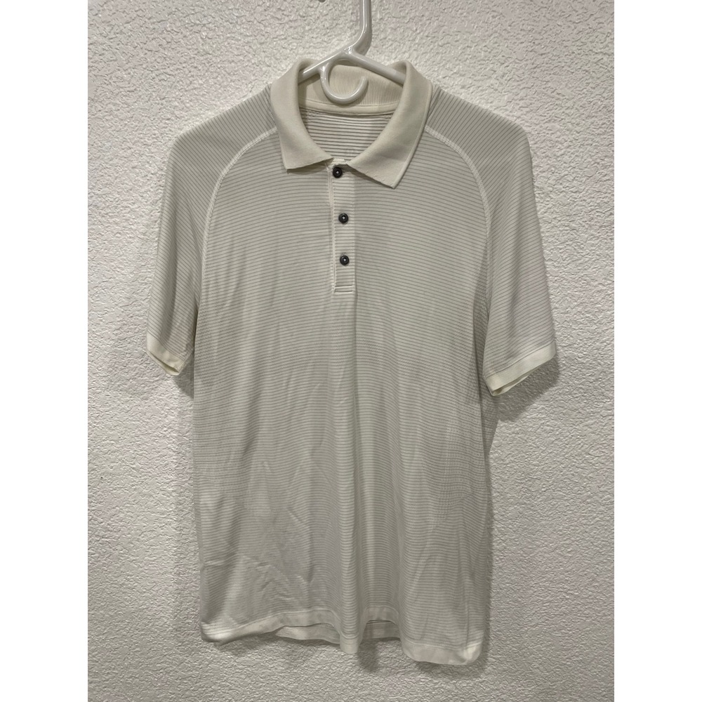 Lululemon Men's Metal Vent Tech Polo Shirt White Sz Med